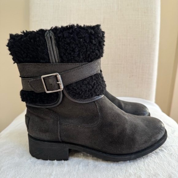 UGG BLAYRE III BLACK ZIPPER SHEARLING US 7 - Picture 9 of 16